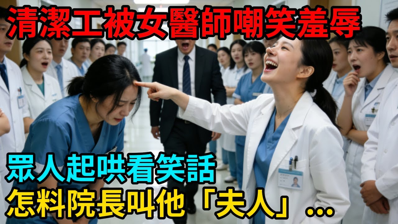 清潔工被女醫師嘲笑羞辱，眾人起哄看笑話！怎料院長叫他「夫人」！震驚眾人…！#人生經歷 #人生感悟 #感人故事 #情感 #故事#中老年#逆袭#爽文#反转
