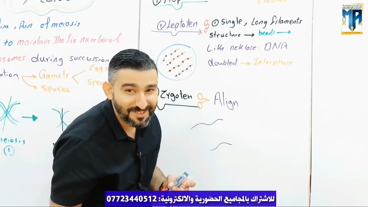 الدورة الالكترونية || احياء السادس العلمي الفصل الاول || meiosis 1