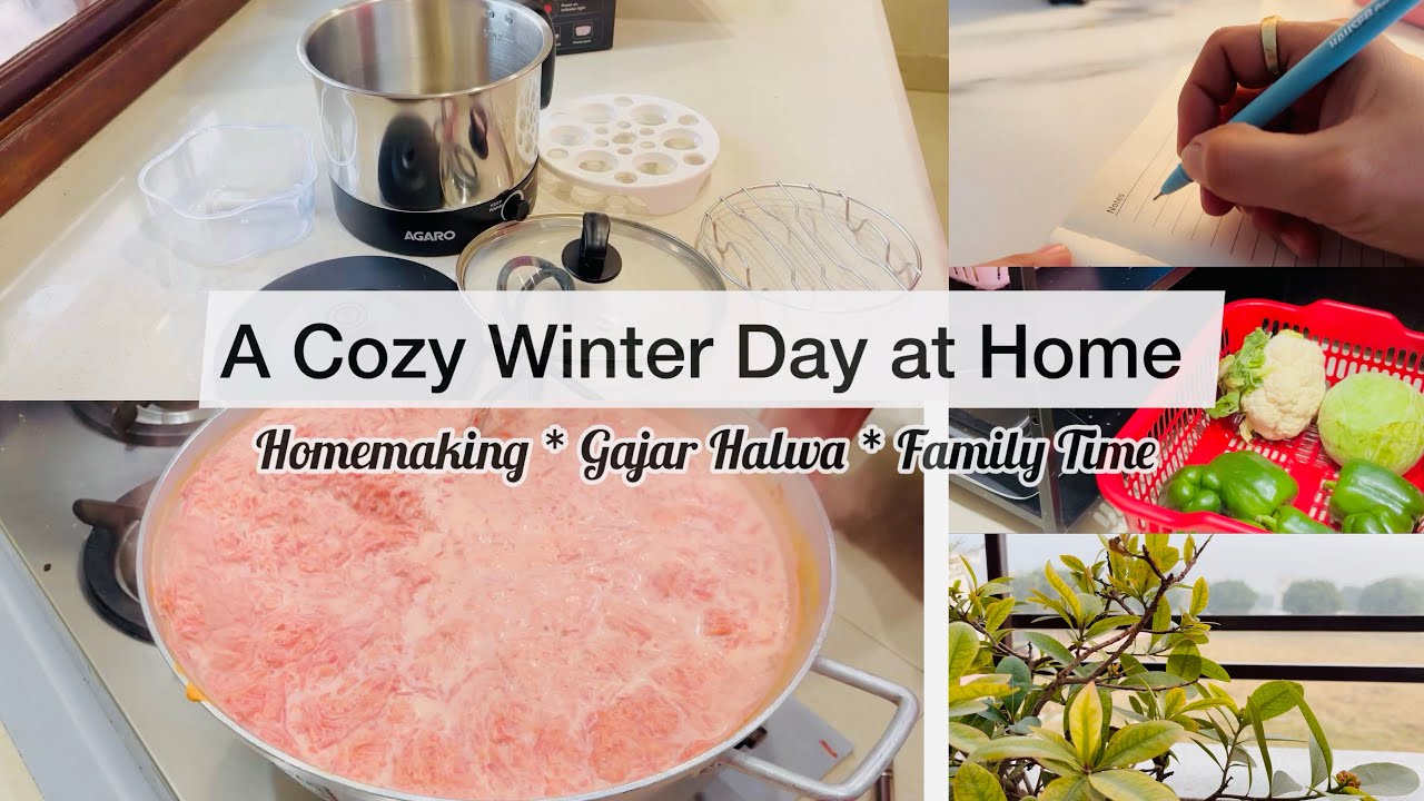 Winter Homemaking Vlog ☁️ | Family Cooking, Gajar Ka Halwa & Cozy Kitchen Day | ASMR 