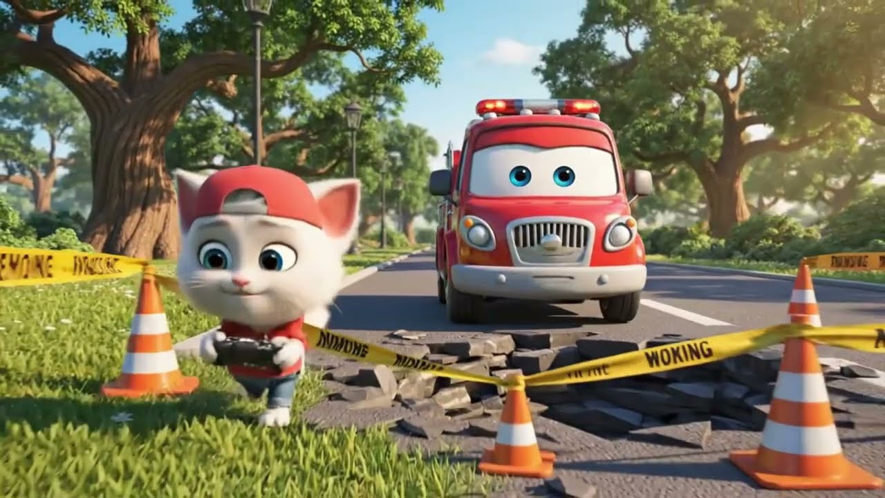 Kitten Finds Abandoned Lightning McQueen & Saves the Monster Firetruck! | AI Car Story.