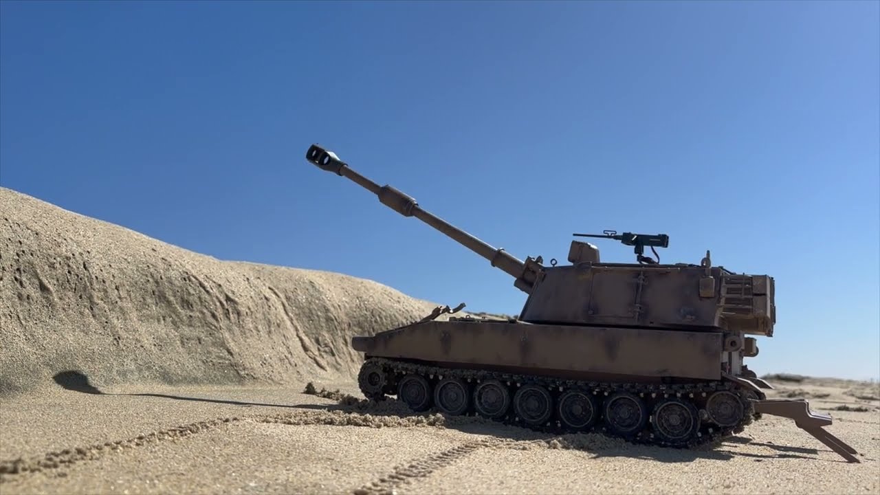 TONGDE M109A2 Self-Propelled Howitzer 1/16 RC Tank - SAND TEST RUN