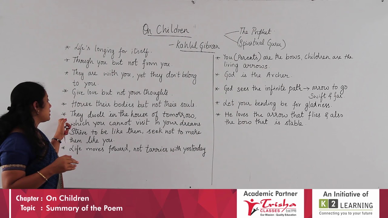 TRISHA CLASSES || 12TH/ II PUC CRASH COURSES || SUMMARY OF THE POEM ON CHILDREN