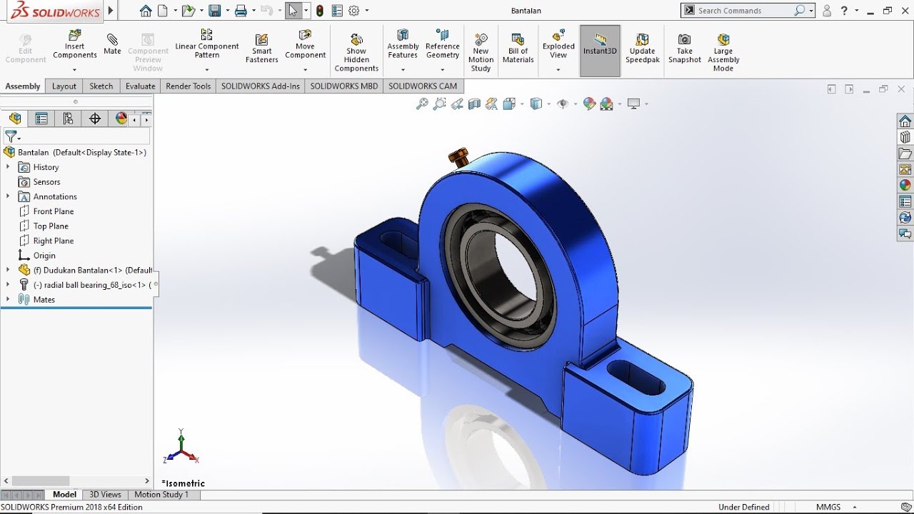 Design a Pillow Block Bearing Utilizing solidworks