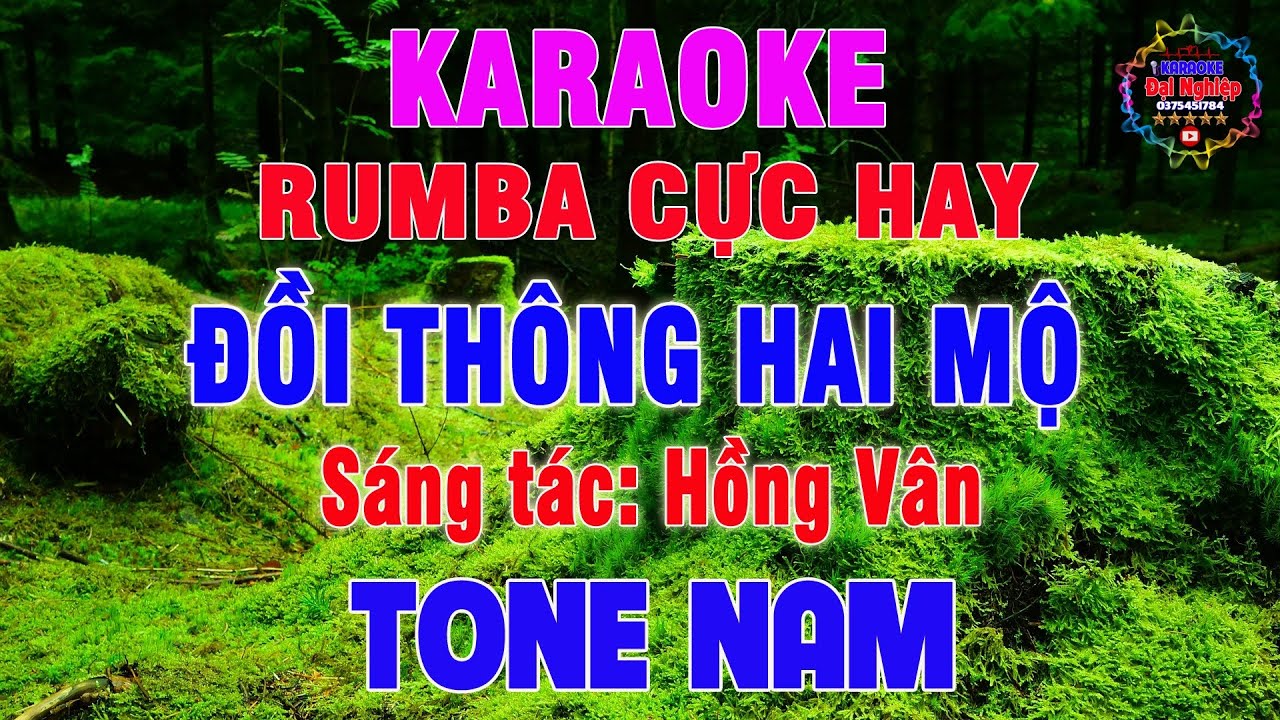 Đồi Thông Hai Mộ Karaoke Tone Nam Nhạc Sống Rumba Cực Hay || Karaoke Đại Nghiệp
