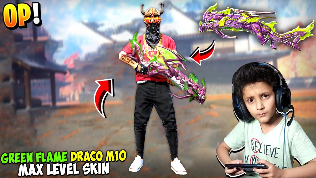 GREEN FLAME DRACO M1014 IS BACK 😍😍 | MAX LEVEL SKIN GAMEPLAY | FREE FIRE
