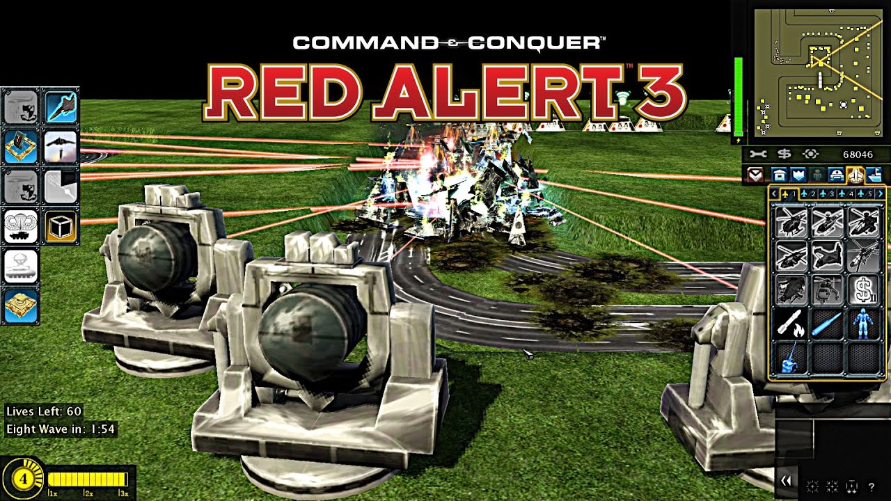 Red Alert 3 War of Powers MOD Tower Defense Gameplay | Mass build defensive structure without troops