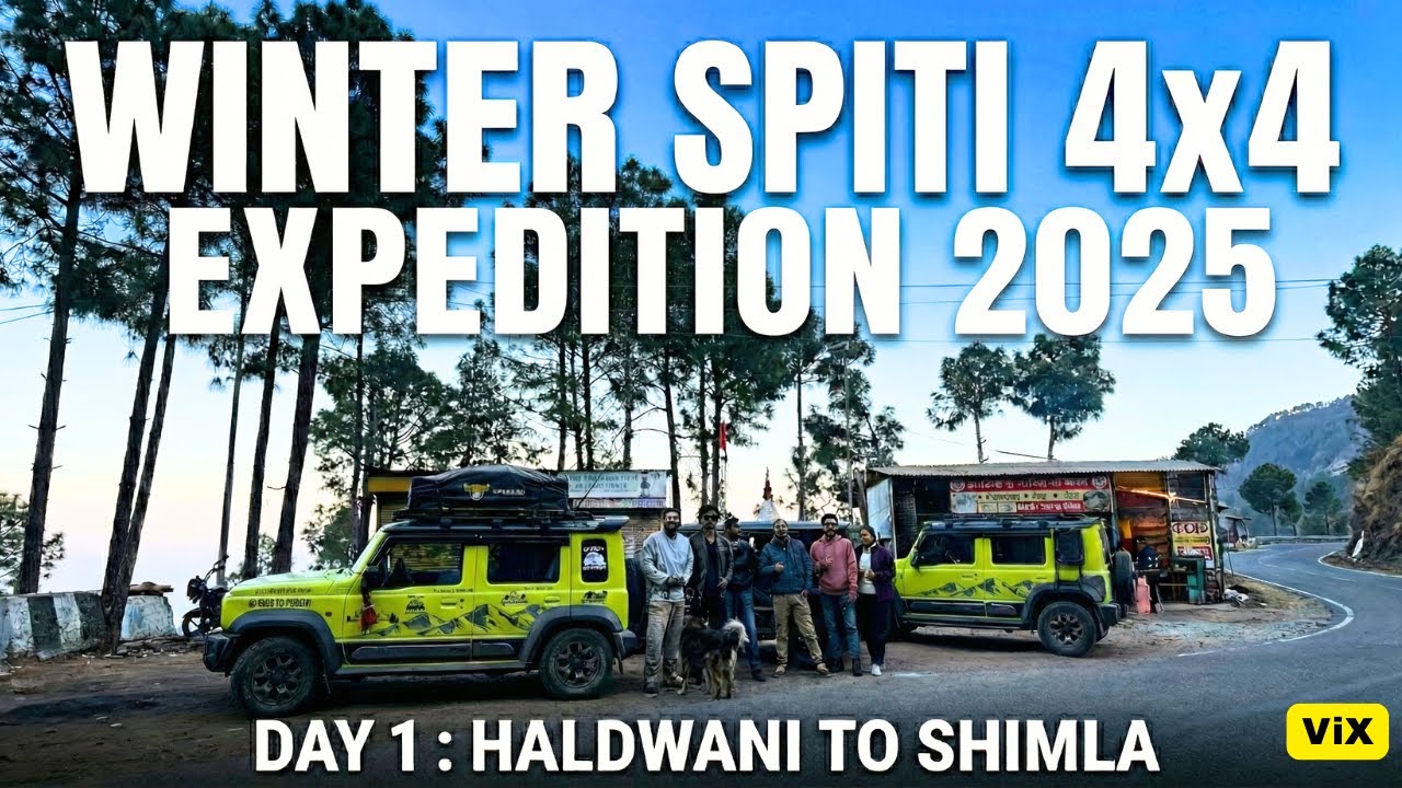 Subah 4 Baje Nikle Spiti Ke Liye ❄️ | Winter Spiti  | Day 1-Haldwani to Shimla | 7 4x4 Jimny & Thar