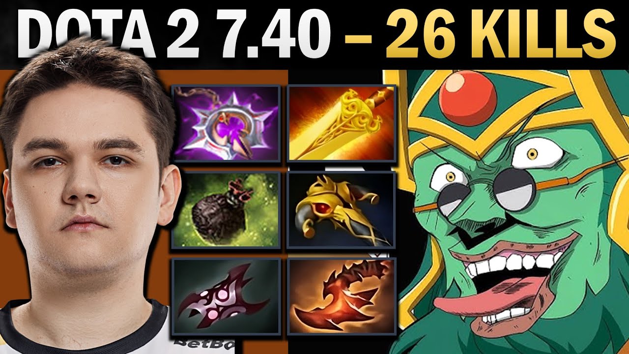 Wraith King Pro Carry with 26 Kills and 1100 GPM - 7.41 Dota