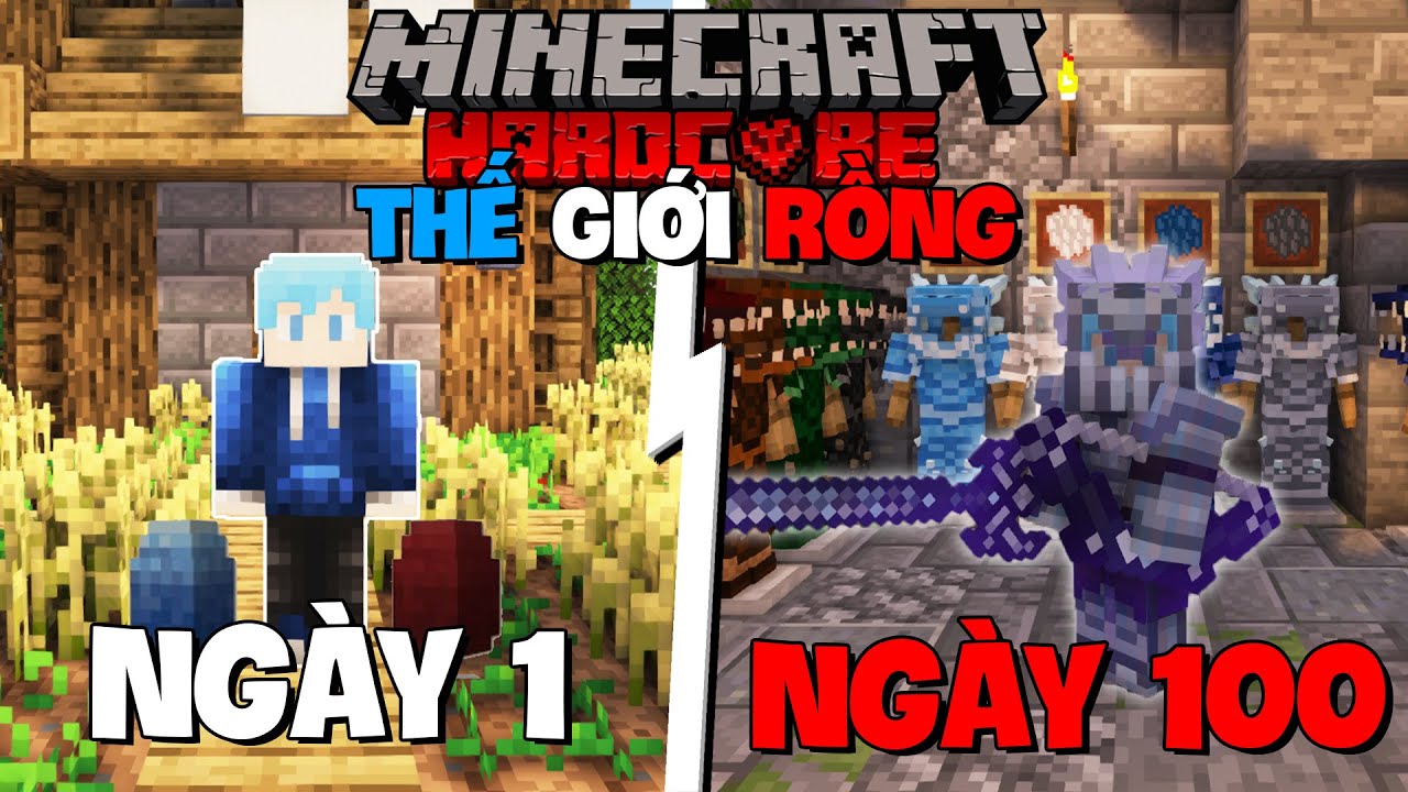 TINNT SINH TỒN 100 NG&Agrave;Y TRONG MINECRAFT THẾ GIỚI RỒNG SI&Ecirc;U KH&Oacute; !!