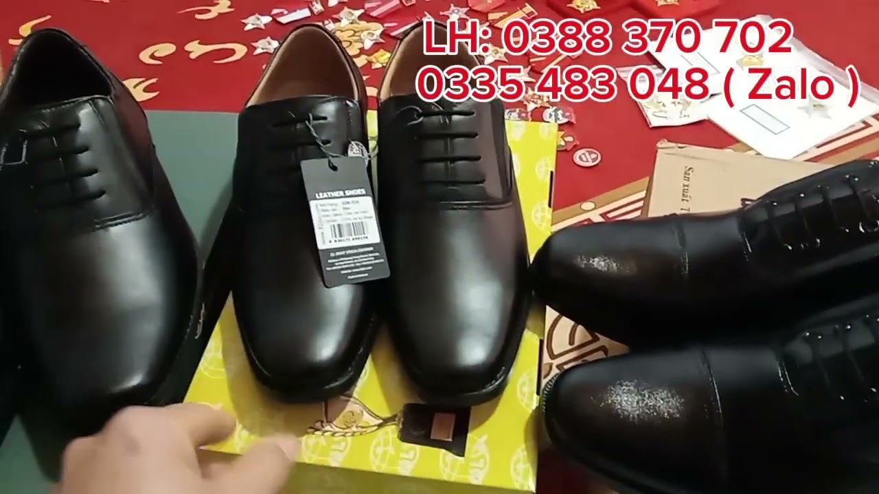 Ba mẫu giày da nam cấp tướng tá, hàng chuẩn quân nhu #giới#thiệu#