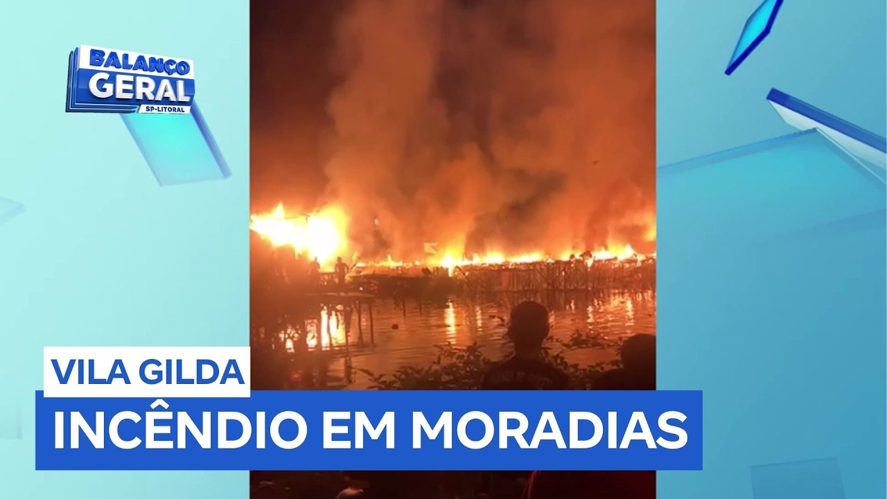 Duas vezes em uma semana: incêndio atinge moradias no dique da Vila Gilda, em Santos (SP)