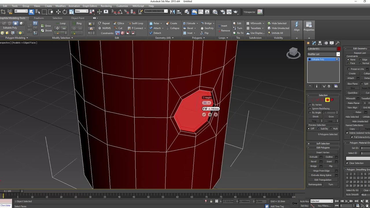 3ds Max - Create Hole in Cylinder