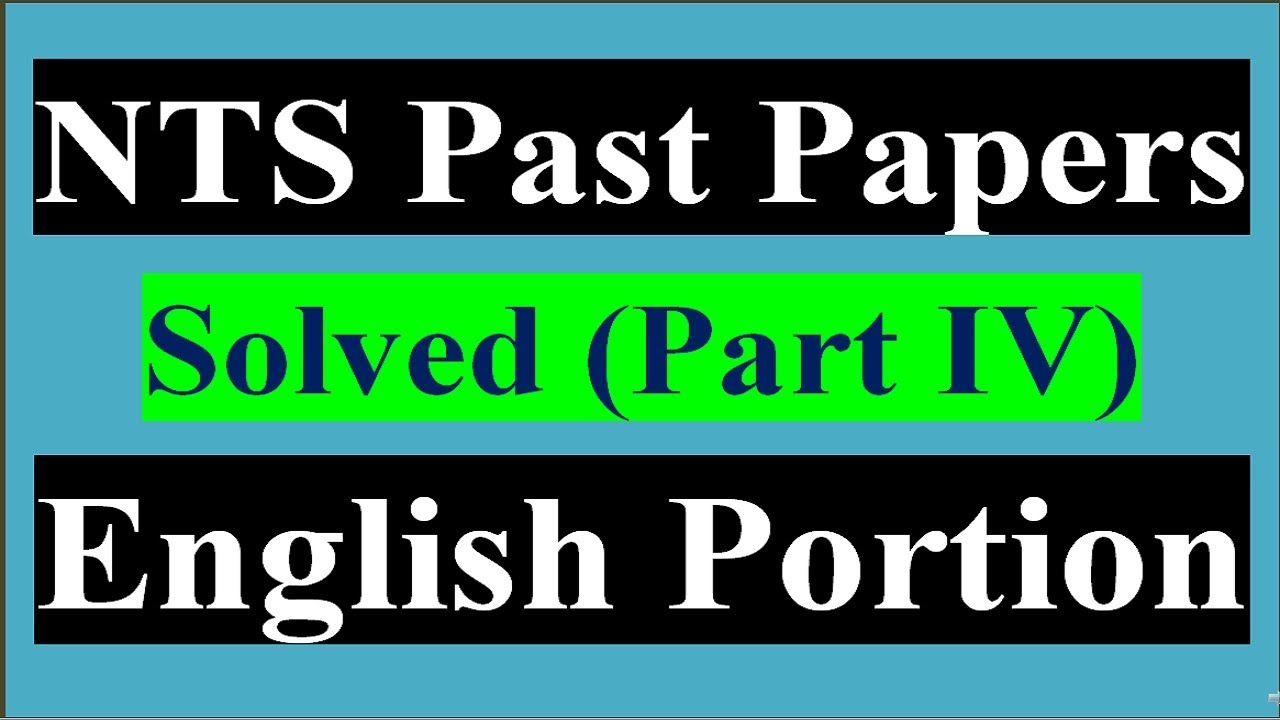 NTS Past Papers Solved MCQs| Part IV English Portion from NTS Educators Old Papers| NTS MCQs English