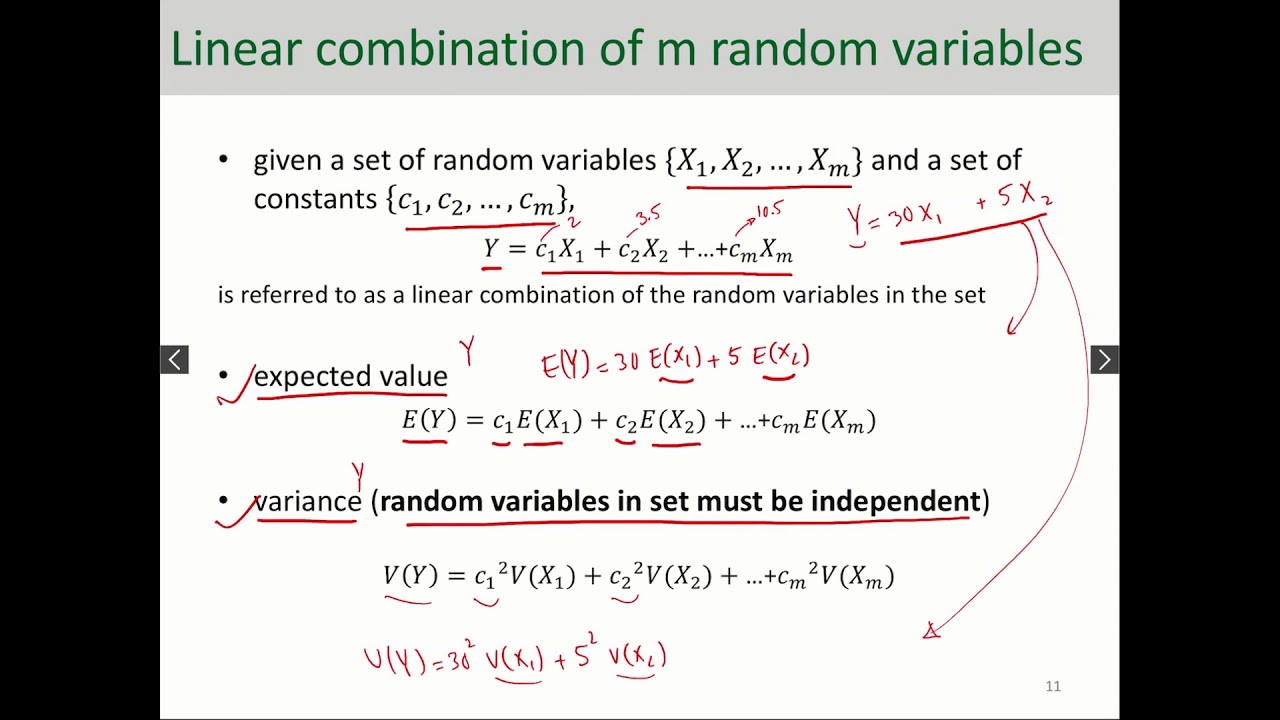 Linear Combination of Multiple Random Variables