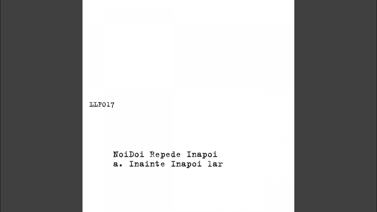 Inainte Inapoi Iar (Original Mix)
