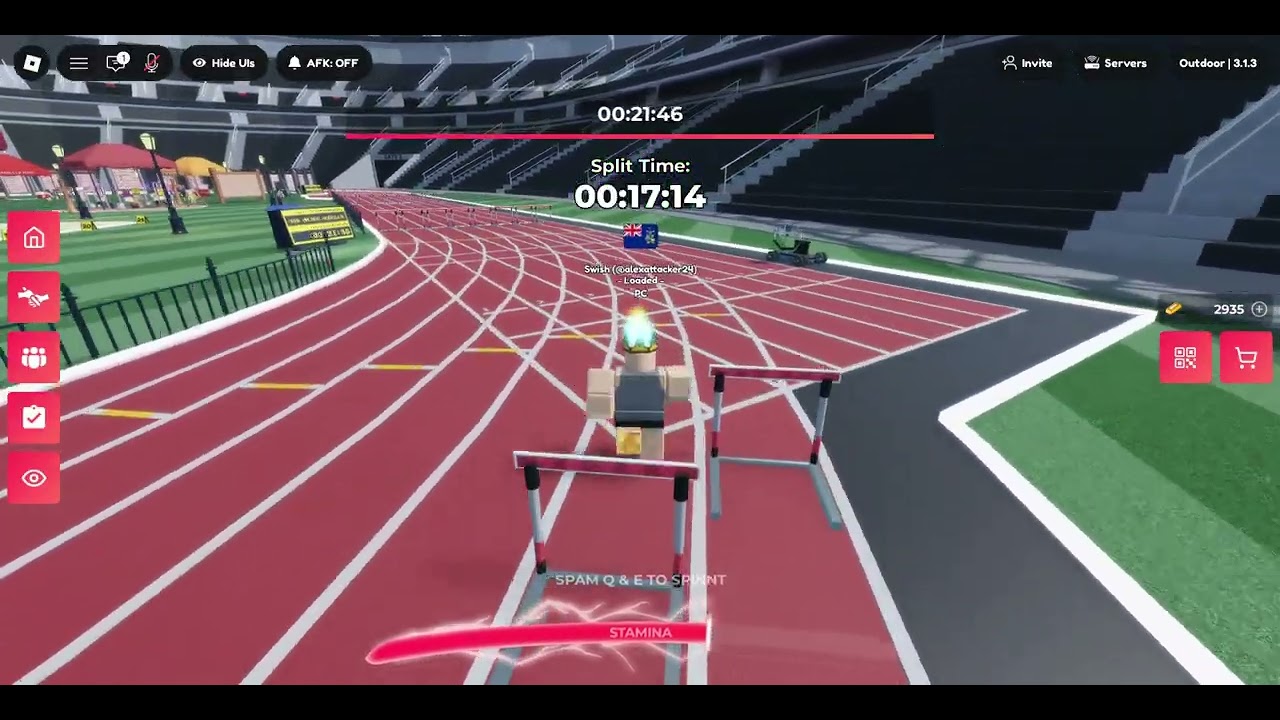 Getting a PR for 300m Hurdles in Roblox's Track and Field Infinite!