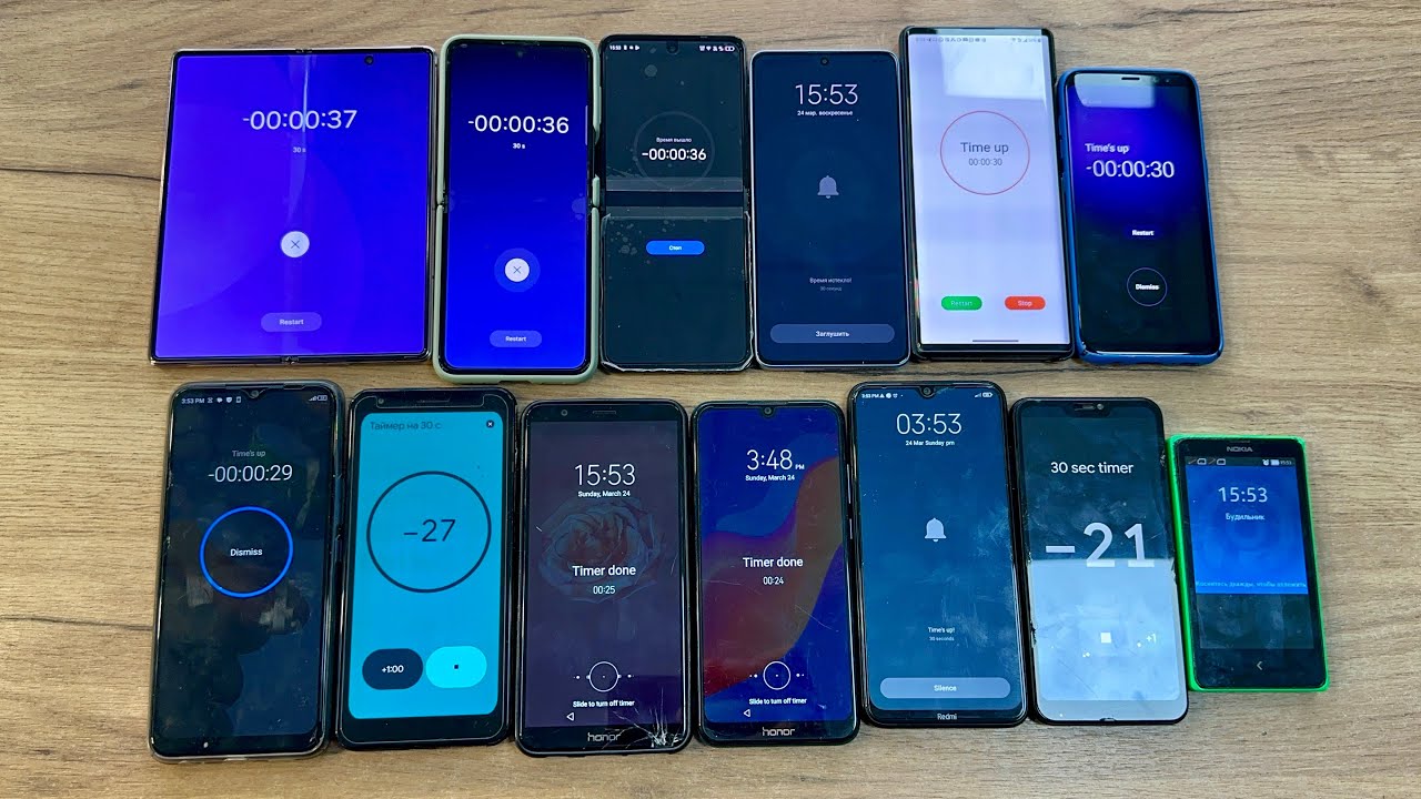 Phone Madness of 14 Phones | Timer ON | Alarm Clock Samsung Galaxy | IPhone | LG | Nokia Lumia Green