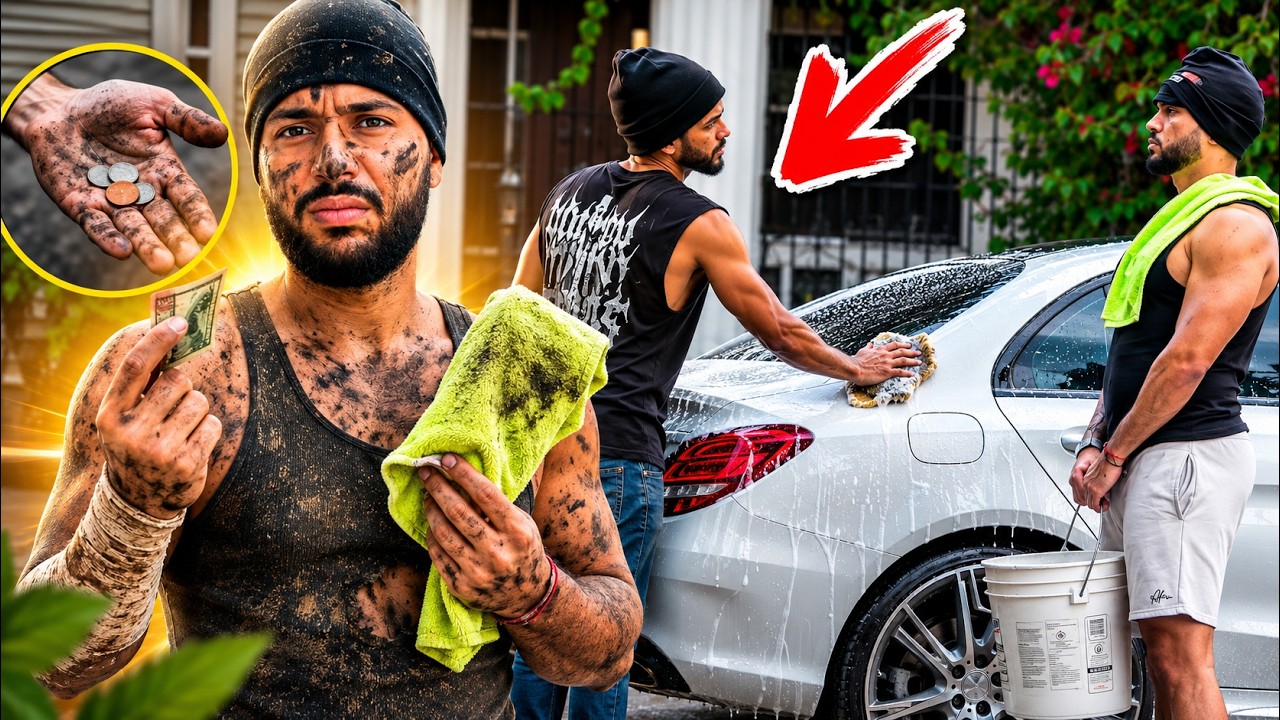 ME VISTO DE VAGABUNDO Y SORPRENDO A ESTE LAVADOR DE AUTOS!😱