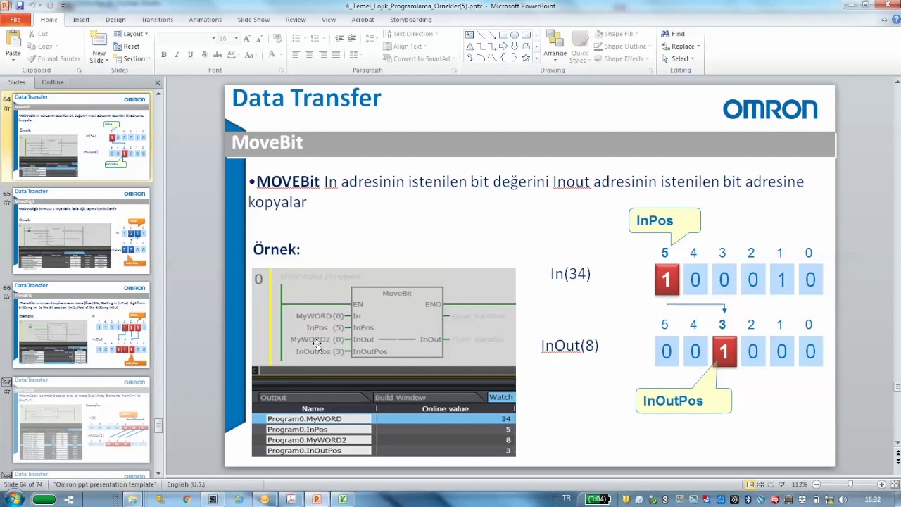 Ders:18 | OMRON Sysmac Studio Temel Data Transfer Komutları