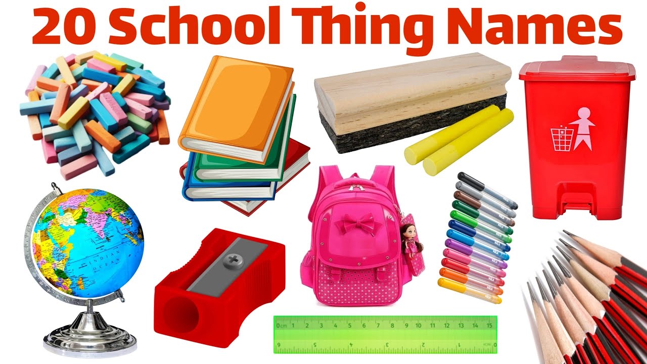 20 Classroom Items for Kids | Learn School Objects Name in English | Educational Video