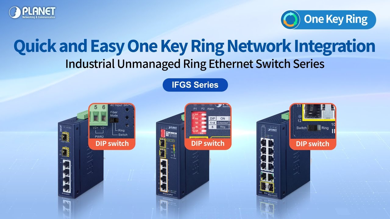 PLANET One Key Ring Industrial Ethernet Network Switch (IFGS Series)