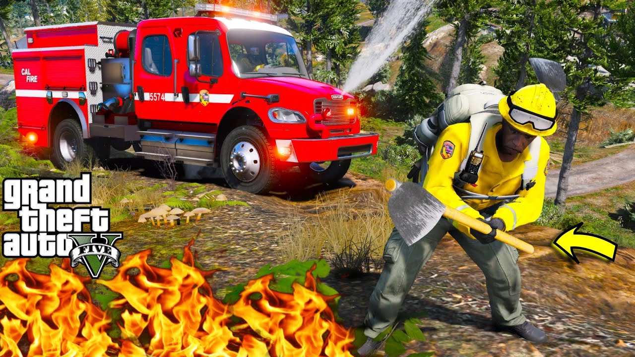GTA 5 Firefighter Mod Cal Fire Fighting A Massive Wildfire Taking Over Paleto Bay Forest