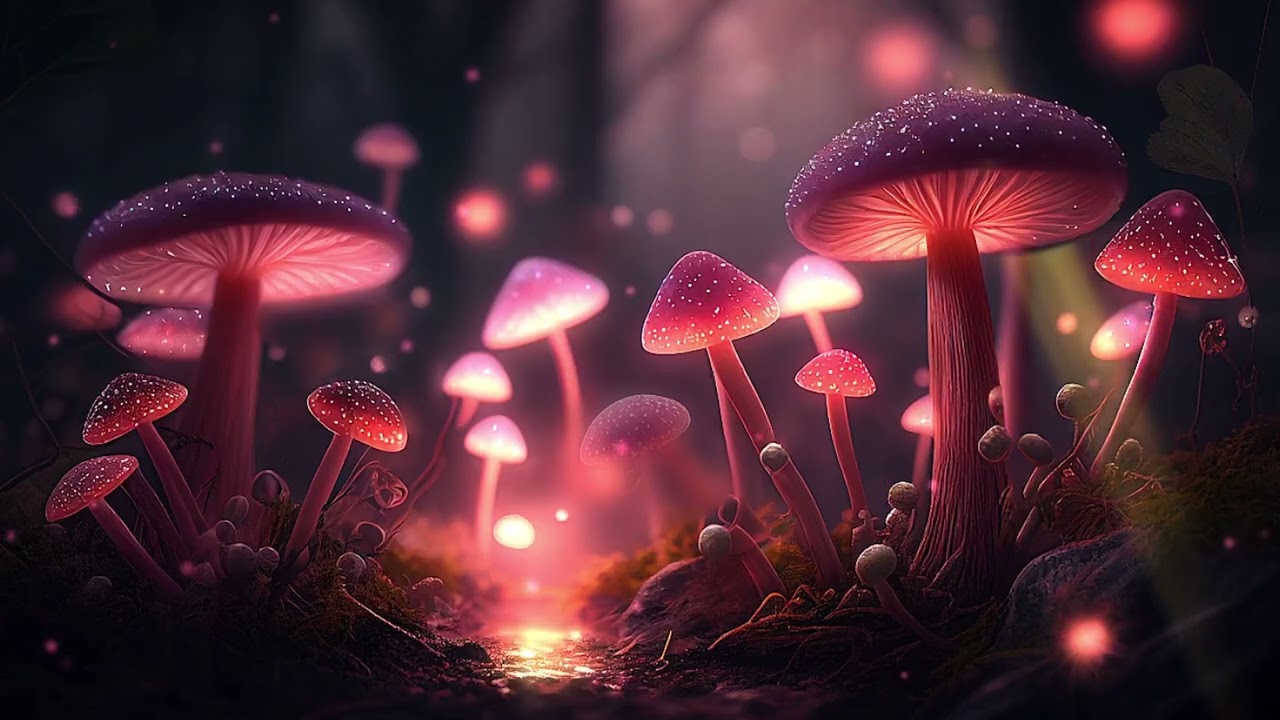 Lighted mushrooms screensaver