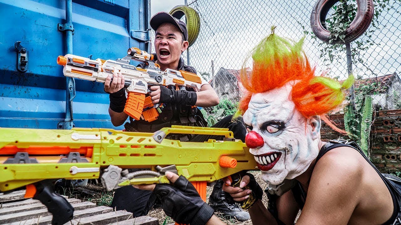 MASK Nerf War : The Break in Failed Warriors Alpha Nerf Guns Fight Squad Evil Mask