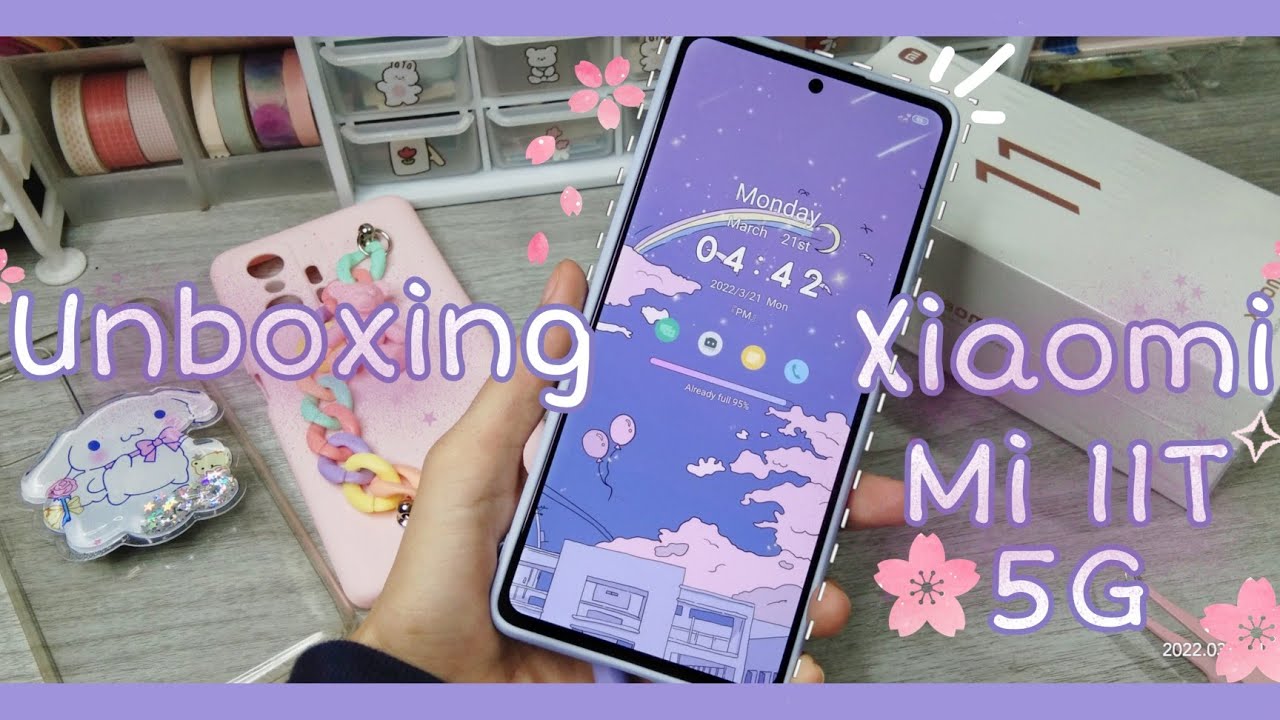 🌌 Unboxing Xiaomi Mi 11T 5G Moonlight White🛍️ (+Case Accessories💜& Setting up tempered glass)🌸