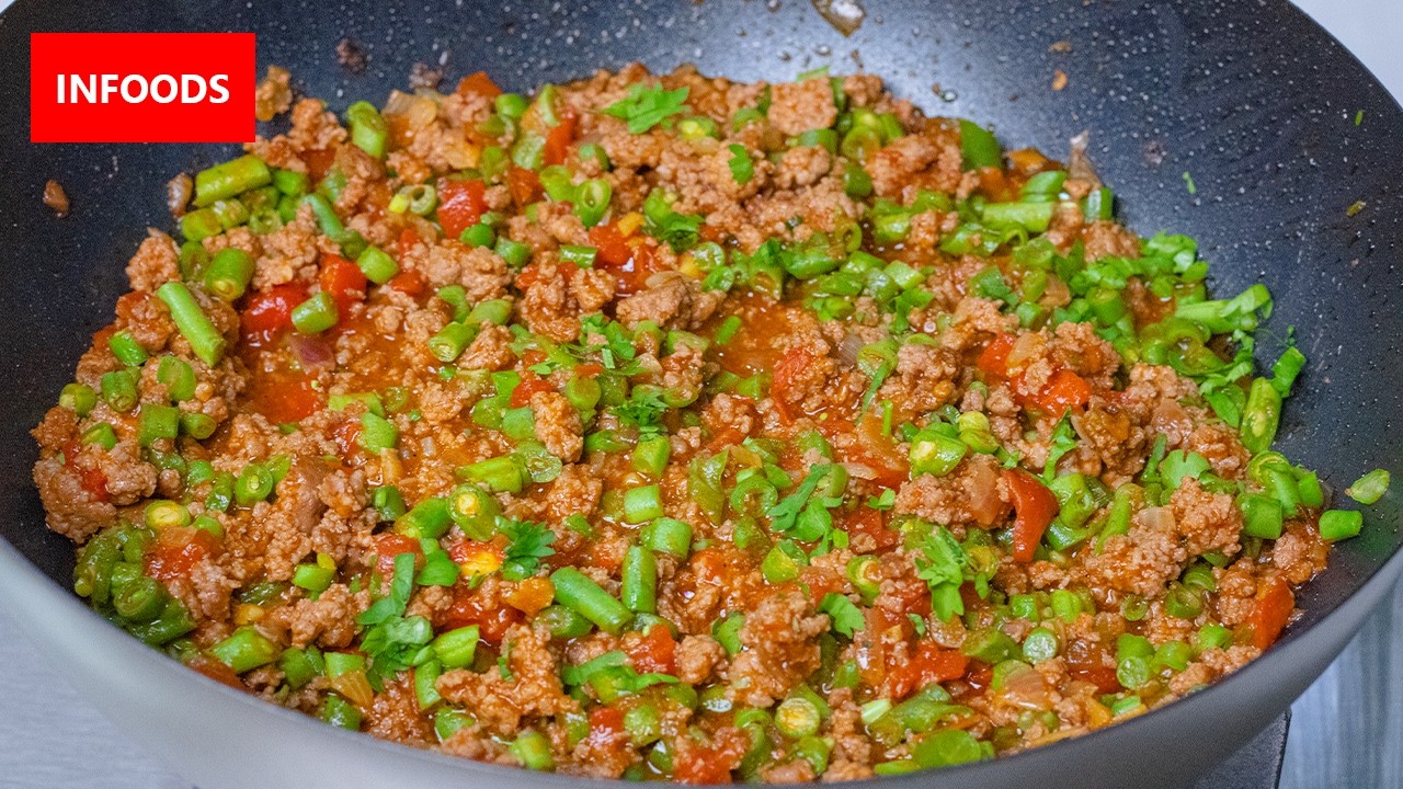 Minced Meat Stew Recipe | How to Cook Minced Meat with Green Beans | Infoods