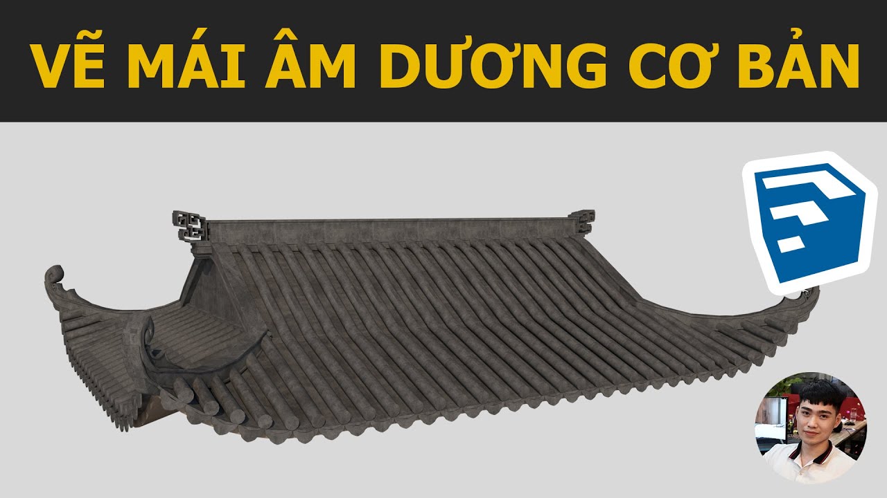 Vẽ mái âm dương mái chùa đơn giản với Sketchup sử dụng Vertex tool