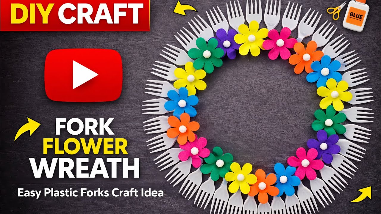 Beautiful Wall Decor Made from Plastic Forks | Easy Homedacor Craft