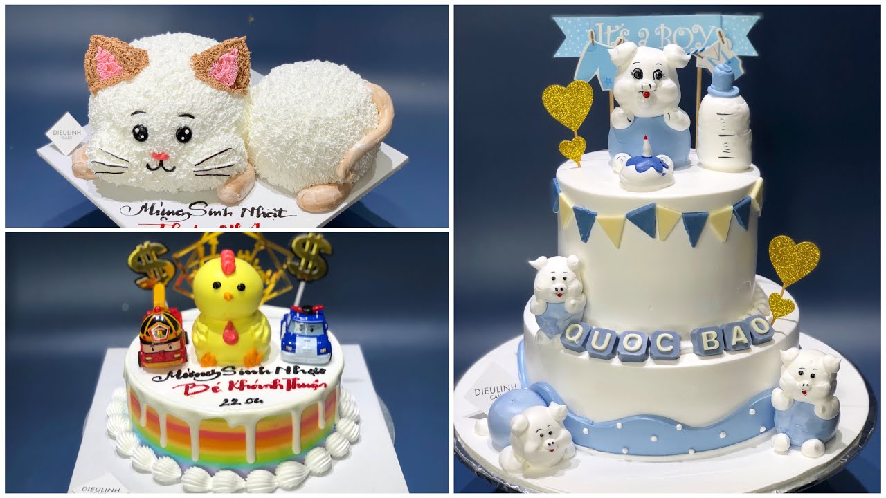Make cake 3D Cat, Chicken 3D, 3D Pig - Làm bánh kem Mèo 3D, Gà 3D, Heo 3D - DieuLinh Cake