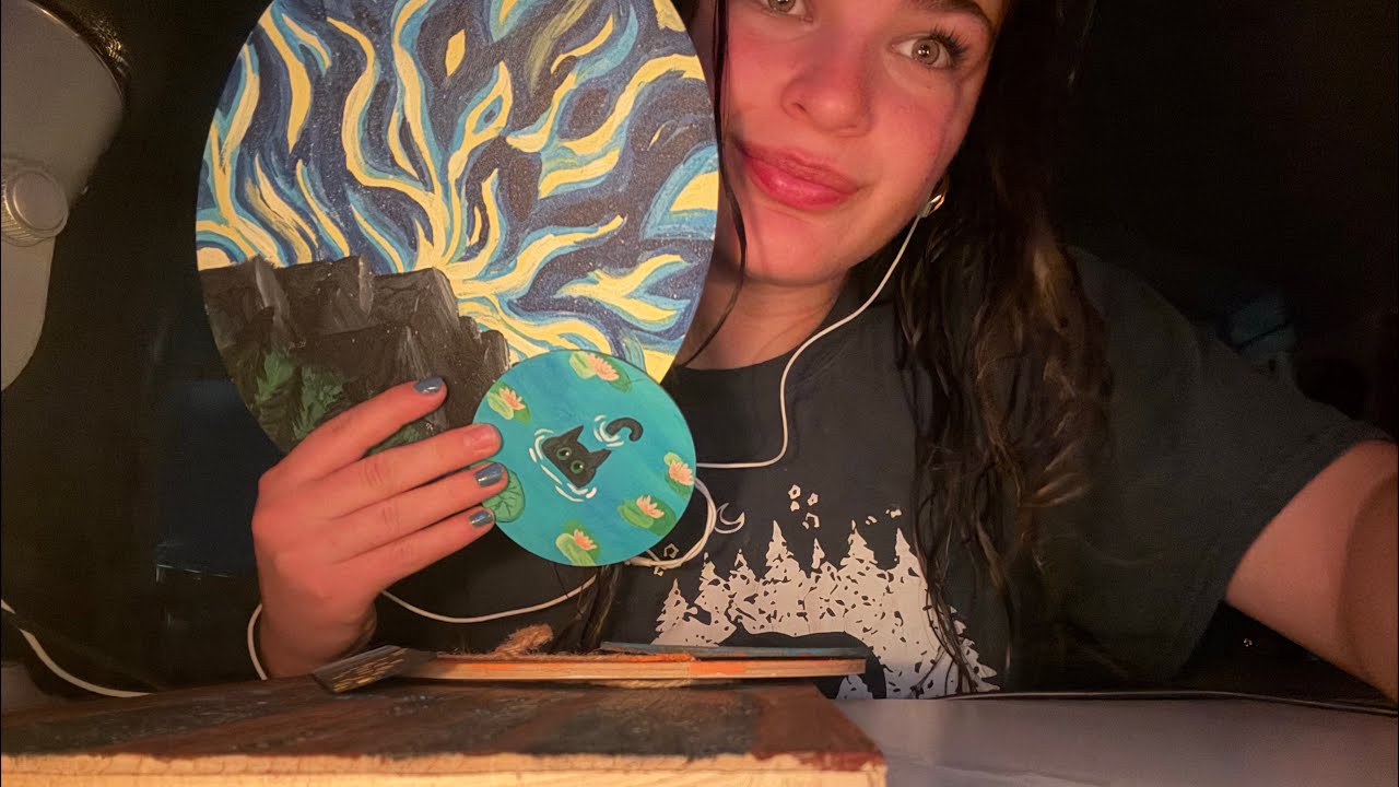 ASMR showing you my art and tapping on it 🎨🖌️