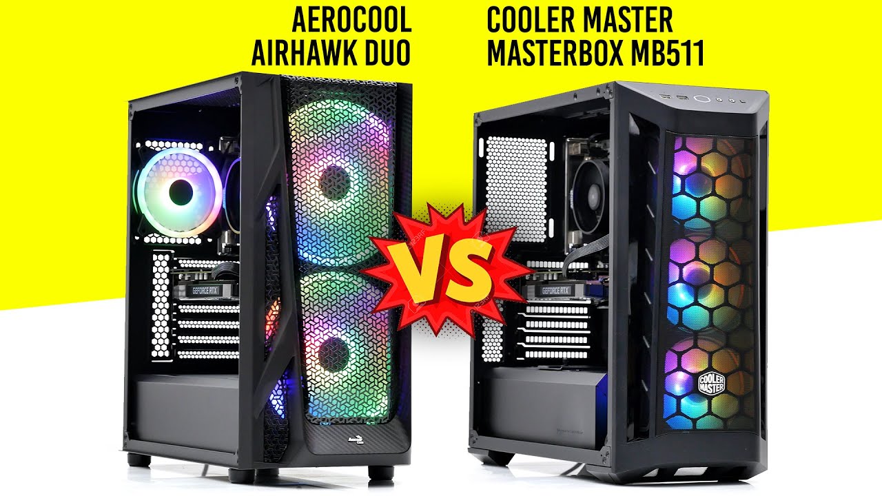 Aerocool Airhawk DUO ARGB vs CoolerMaster Masterbox MB511 ARGB !