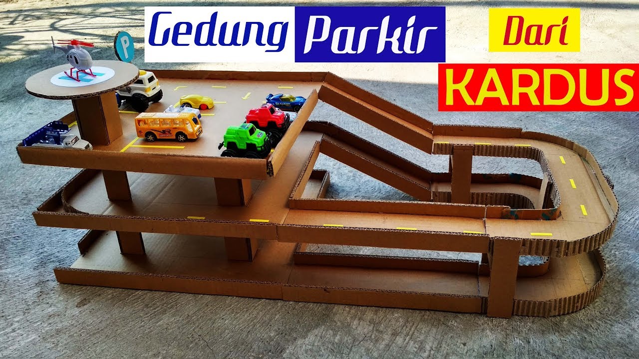 Buat Gedung Parkir Mobil dari Kardus untuk Hotweels, mobil mainan