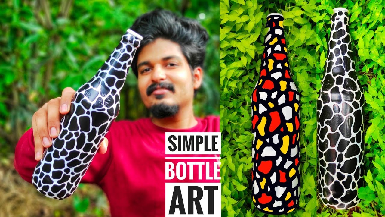 Quick and easy Bottle Art | 1 design in 4 method | Green Toons