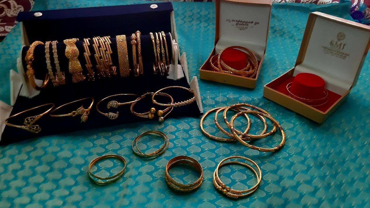 My gold jewellery collection/gold bangle design/Indian jewellery