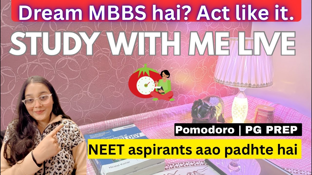 Study With Me LIVE ✅ 50:10 | Pomodoro Focus | PG Exam #neet2026 #neet #neetmotivation #ytlivestream