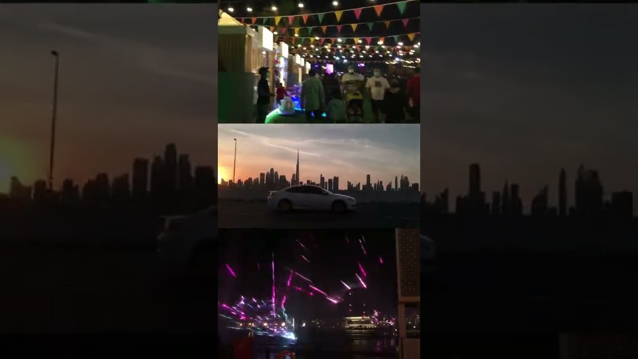 Dubai skyline #water #show #dubai #uae #travelvlog #travelling #viral #trending #love