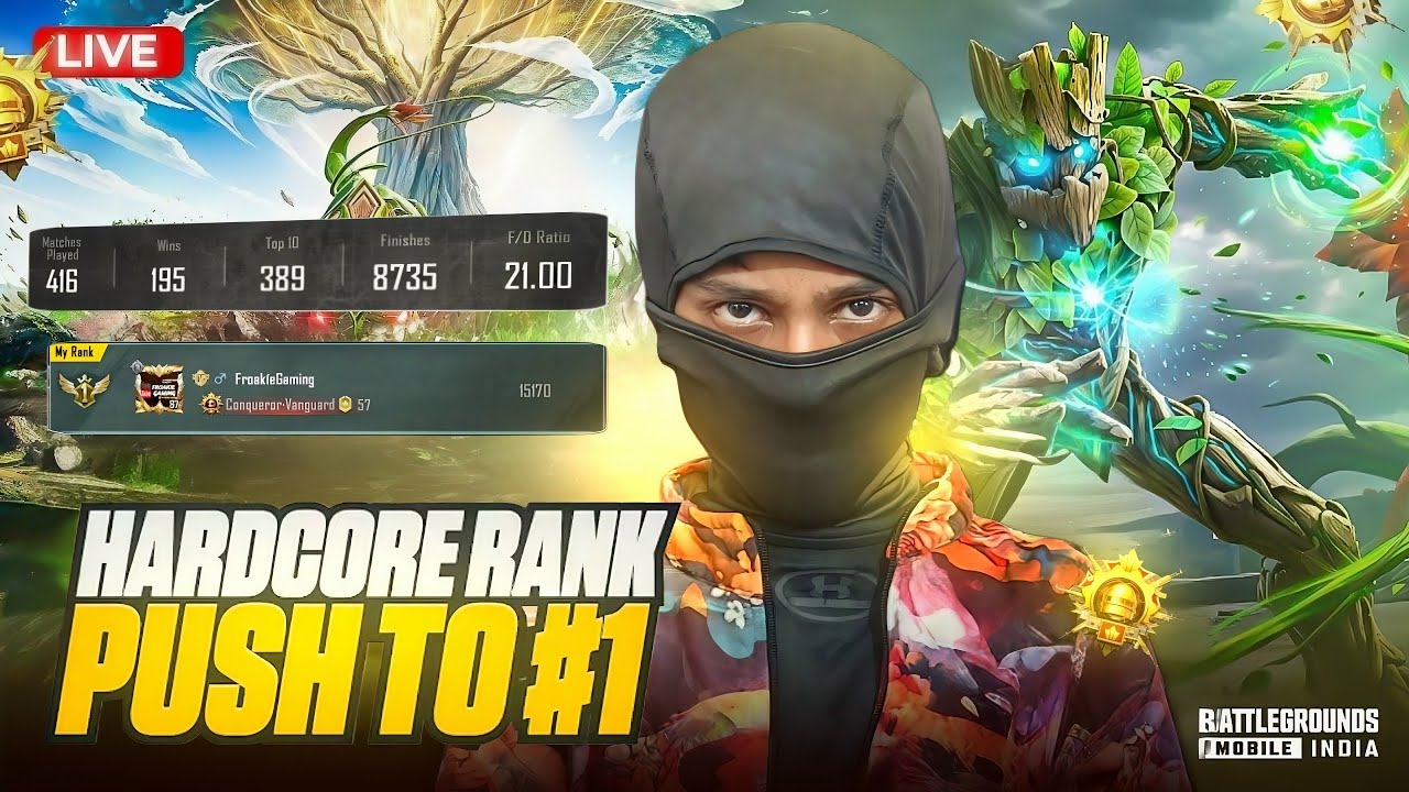 SERIOUS RANK PUSH TO TOP 5 FINISH RANK  |  RANK PUSH TO #1 | 22 KD Hacker is Live  #bgmi