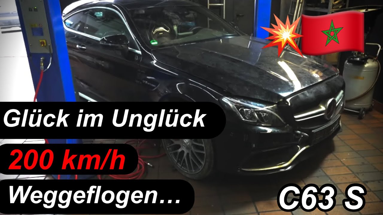 ‼️Bei 200Km/h vom Marokkanischem Boden abgehoben 😯🇲🇦 // C63 S AMG UNFALL 💥| Kundenstory |