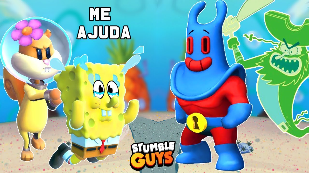 O BOB ESPONJA FOI HUMILHADO PELOS VILÕES NO STUMBLE GUYS ( HOMEN RAIO E O HOLANDÊS VOADOR)