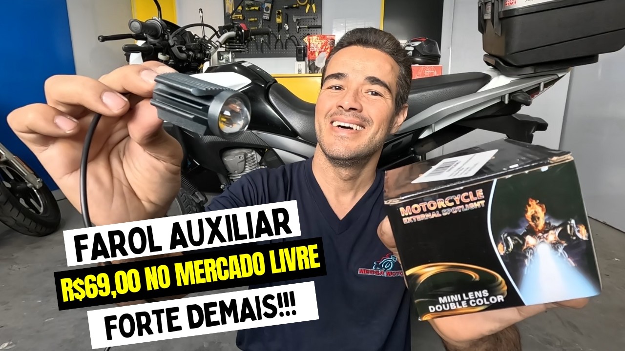COMPREI UM PAR DE FAROL AUXILIAR POR R$69,00 NO MERCADO LIVRE E ME SURPREENDI COM A QUALIDADE