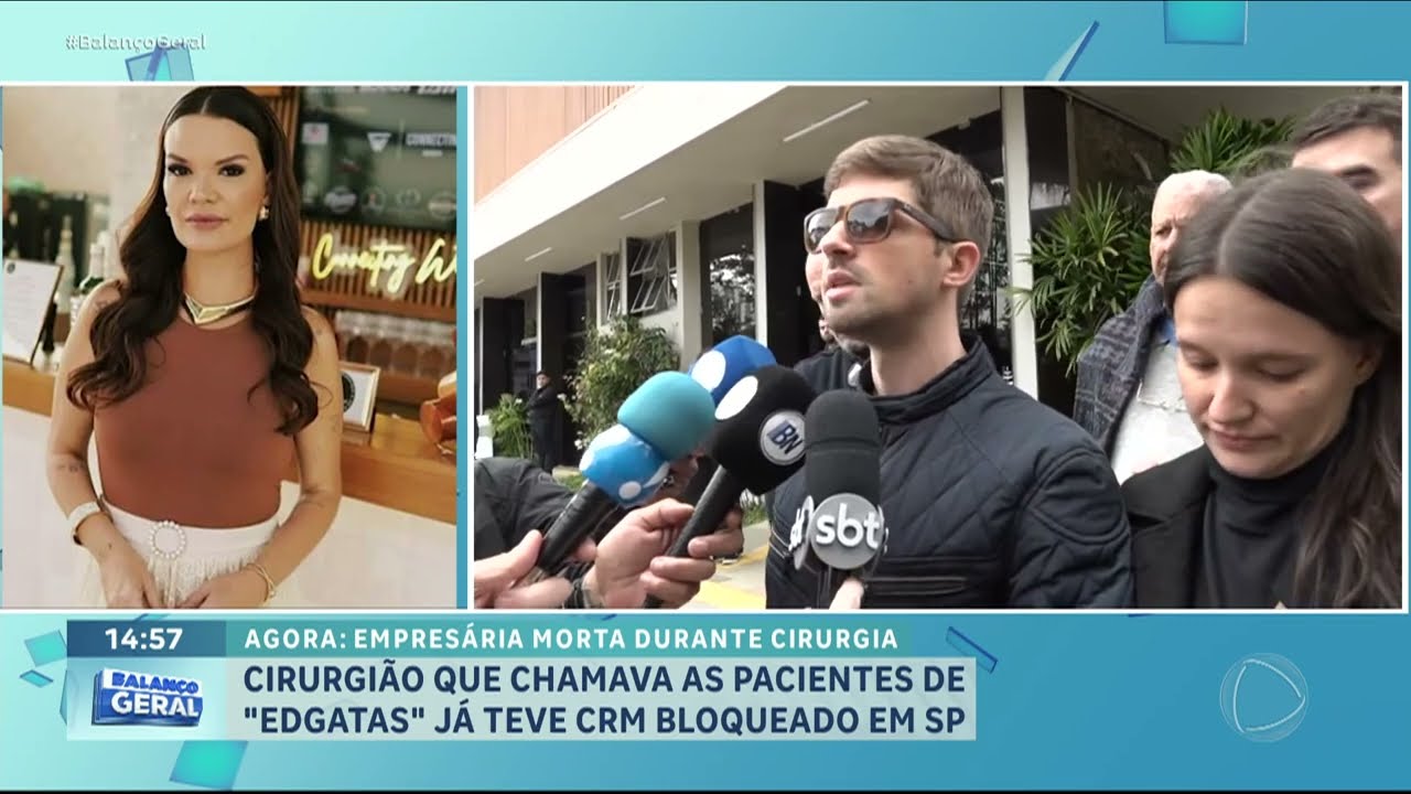 Marido e irmã de empresária morta durante procedimentos estéticos conversam com a imprensa