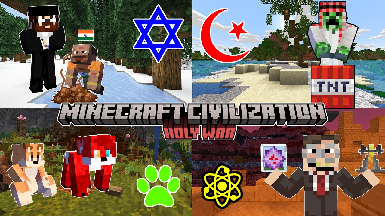 Цивилизации в Minecraft, но это мировые религии.