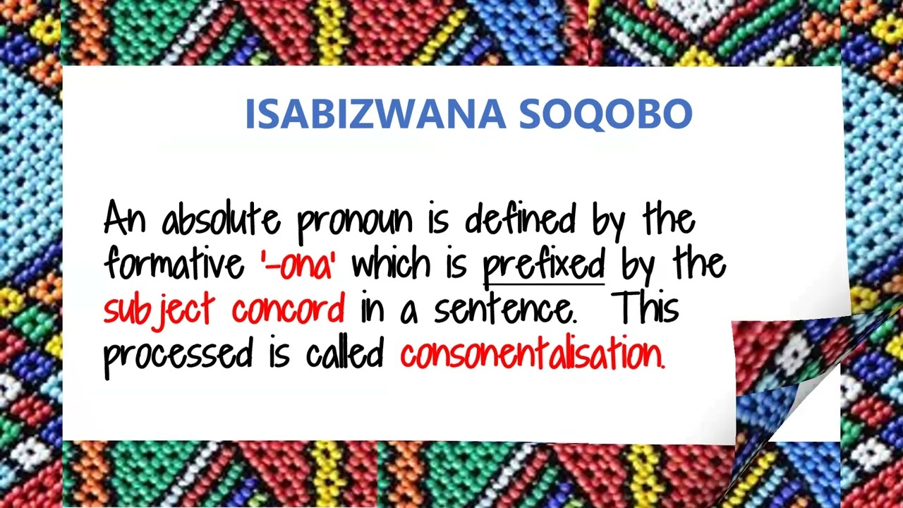 Izabizwana zoqobo   Absolute pronouns