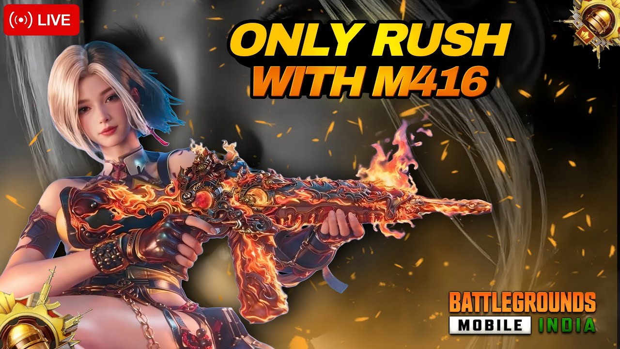 ONLY RUSH WITH NEW M416 BGMI PUBG