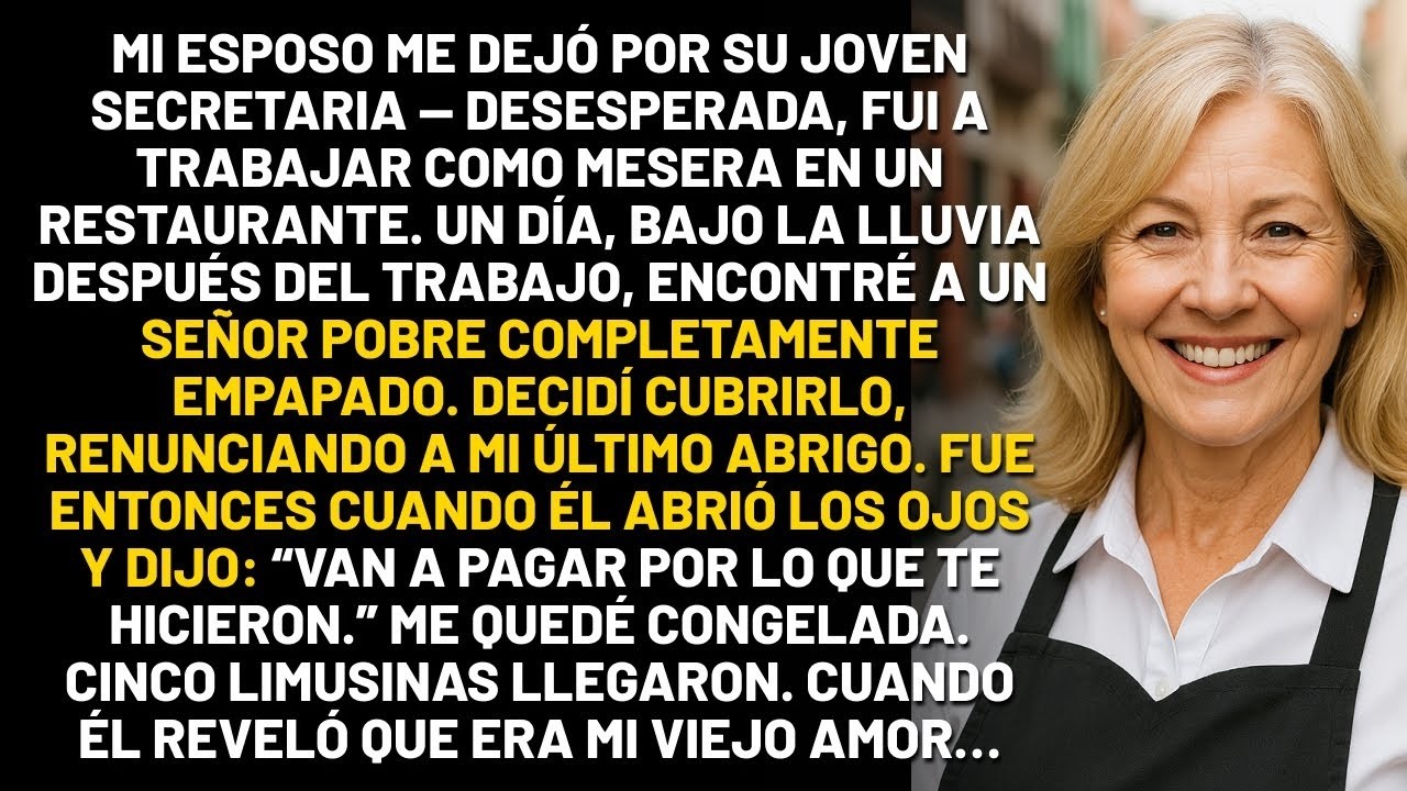 Mi esposo me dejó por su secretaria de 20 años. Abandonada, le di mi abrigo a un hombre pobre en la