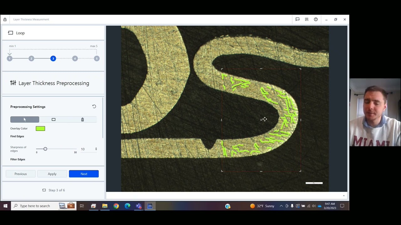 ZEISS ZEN Core- Automatic Layer Thickness Measurements